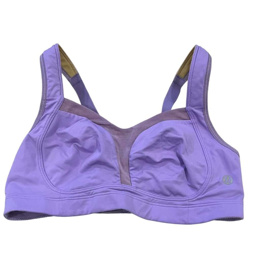 Lululemon Tata Tamer Sports Bra Adjustable Straps Purple Mesh Womens 32C
